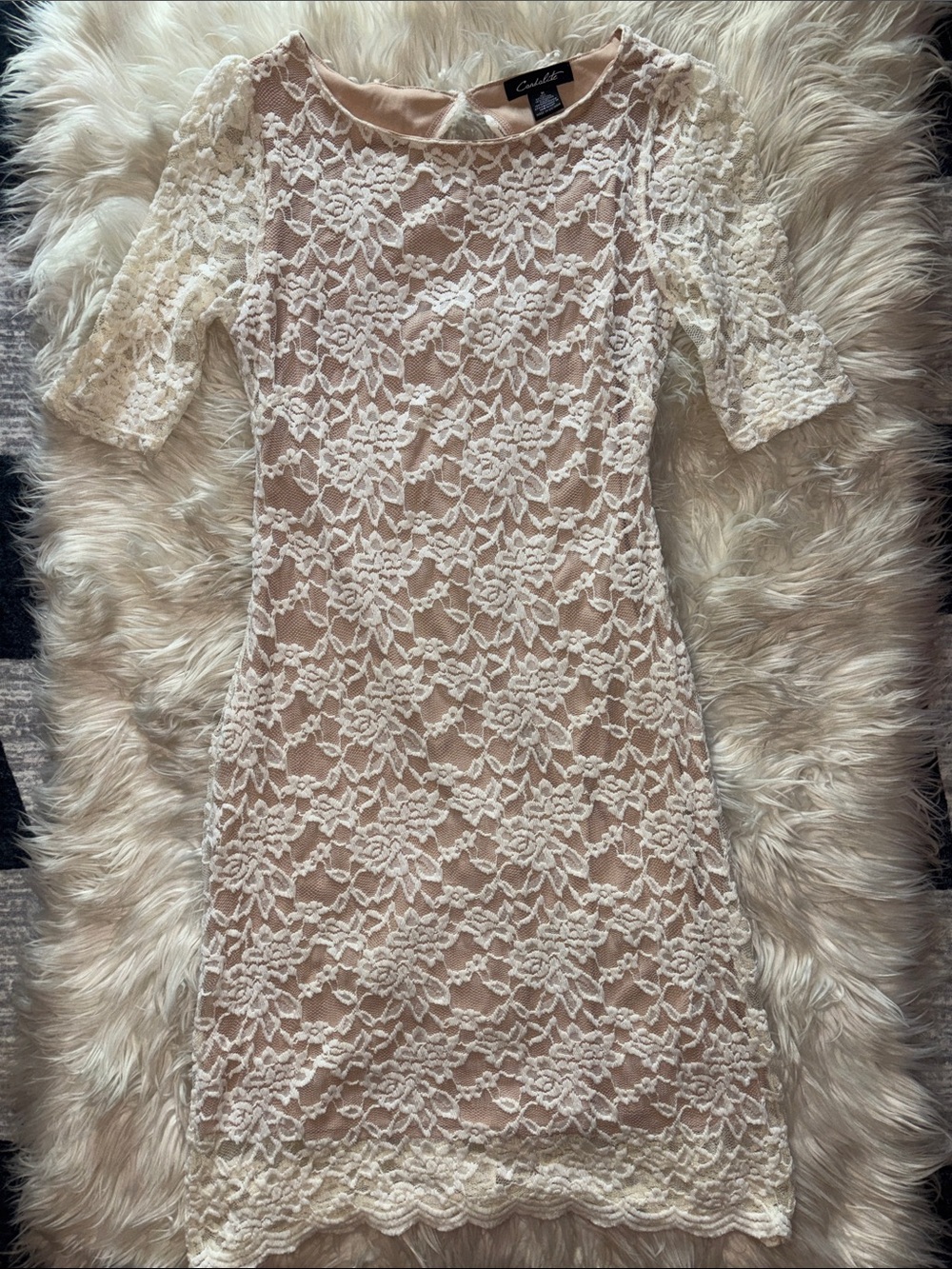 5 for $25🎈 candalite nude and lace dress